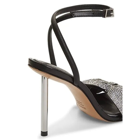 Schutz Mila Sandals in Black 8.5 New with Box Womens Crystal High Heels - Picture 4 of 16